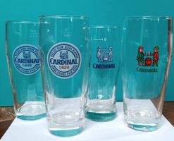 4 Bierglas Becher Bier Brauerei Cardinal Fribourg