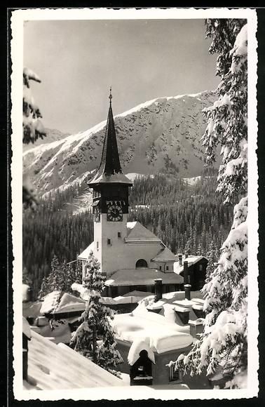 Cartes postales: AK Arosa, Dorfkirche im Winter – D'occasion à Berlin par bartko-reher