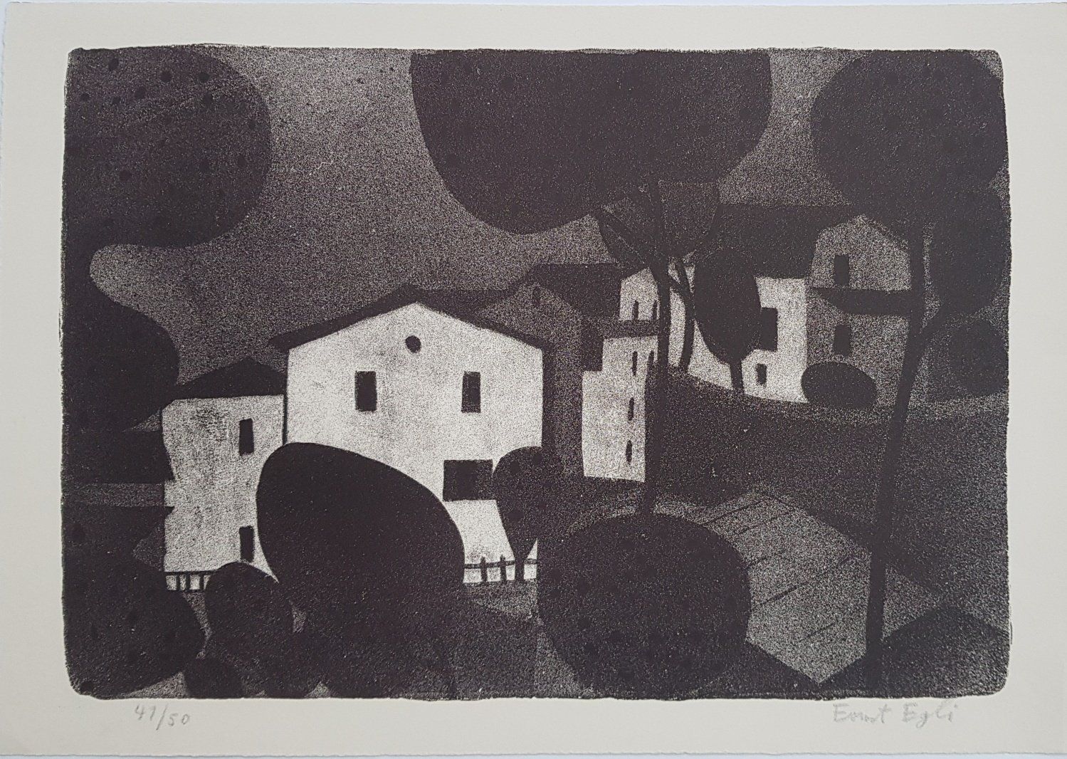 Grafica & Litografie: Ernst Egli -   Schweizer Kunst  -  Swiss Art – Usato da Horw venduto da Kunstreich7