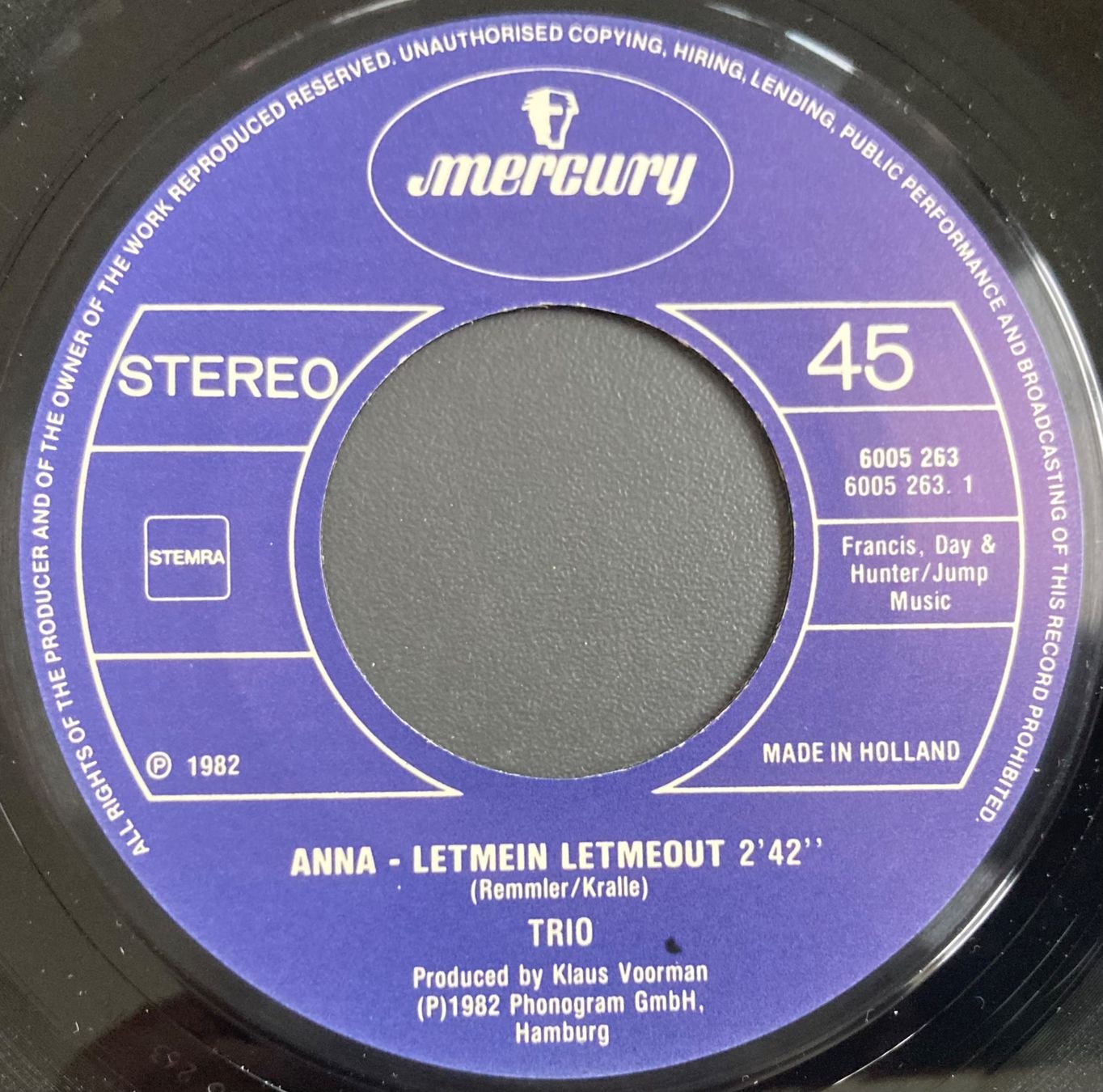 Schallplatten: TRIO - ANNA - LETMEOUT – Gebraucht aus Poliez-Pittet von Newtown-Records 2