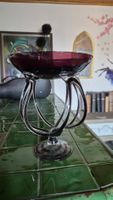 Fuss-Schale Glas Amethystfarben Durchmesser ca 21 cm