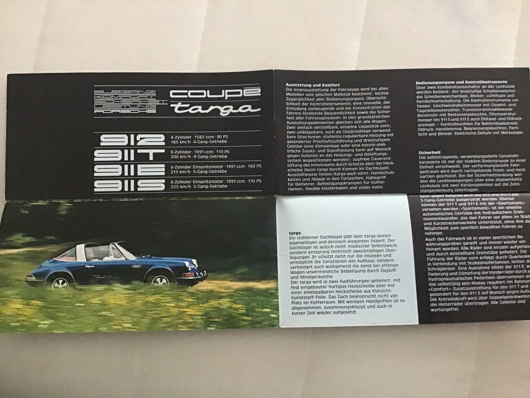 Porsche Documenti: Porsche Programm Faltprospekt August 1968 – Usato da Scherzingen venduto da Starseller62 5