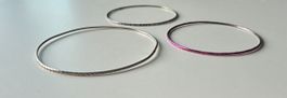 Set of 3 bangles silver tone like new