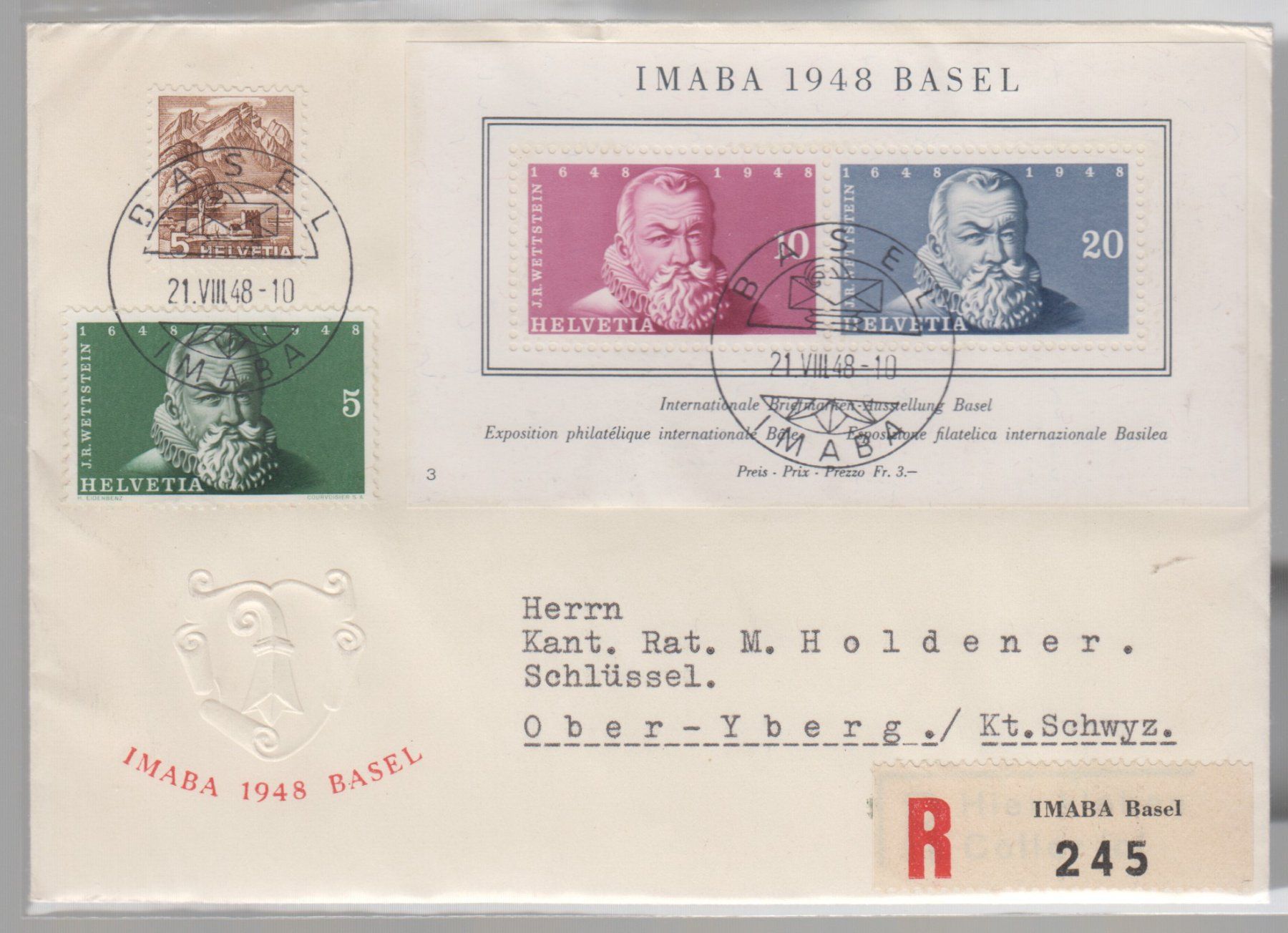 Tutti i francobolli: Bloc IMABA 1948 FDC – Usato da Boécourt venduto da Denteles66