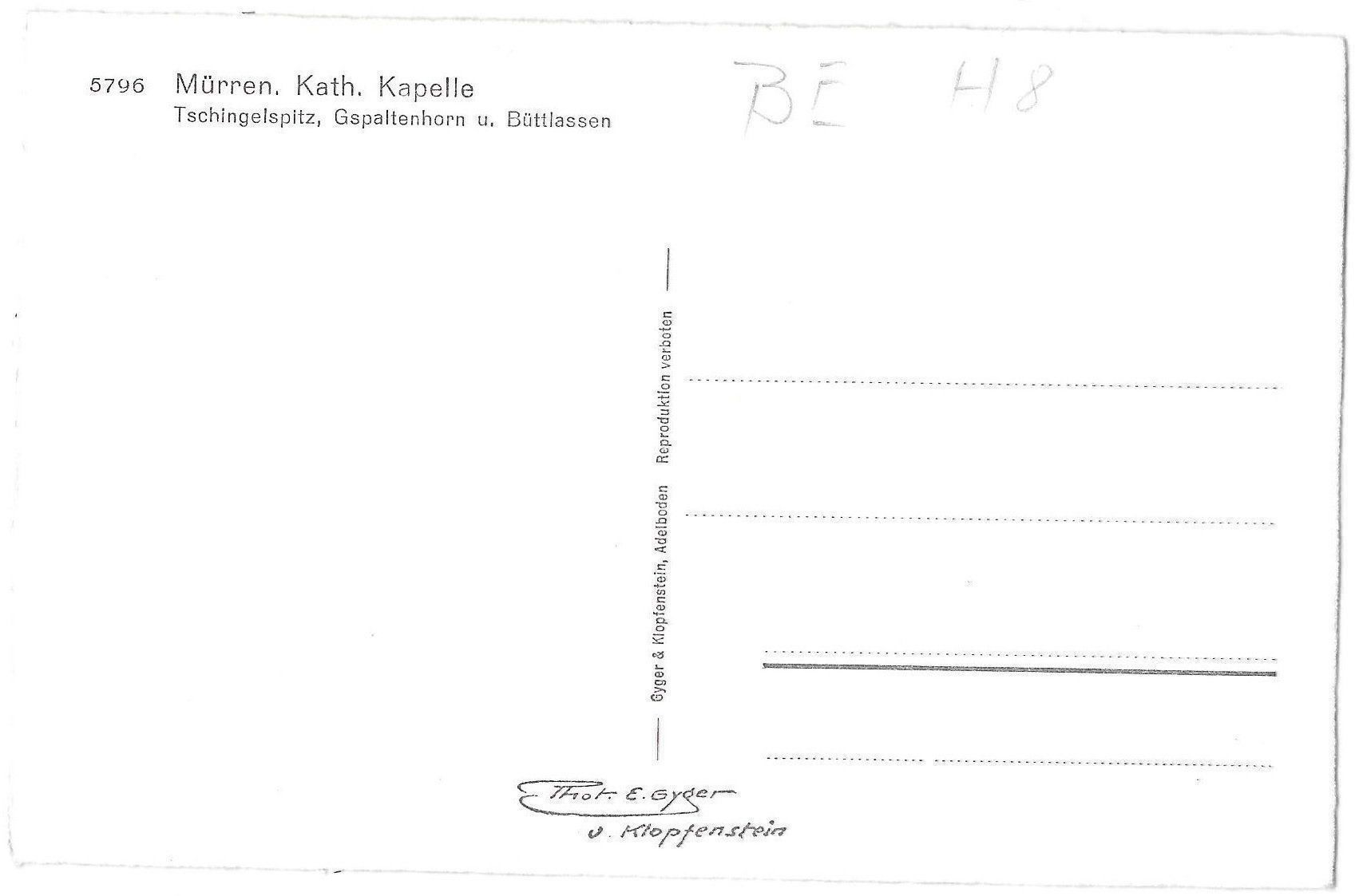 Cartoline postali: Mürren Katholische Kapelle – Usato da Olten venduto da clotaldi 1