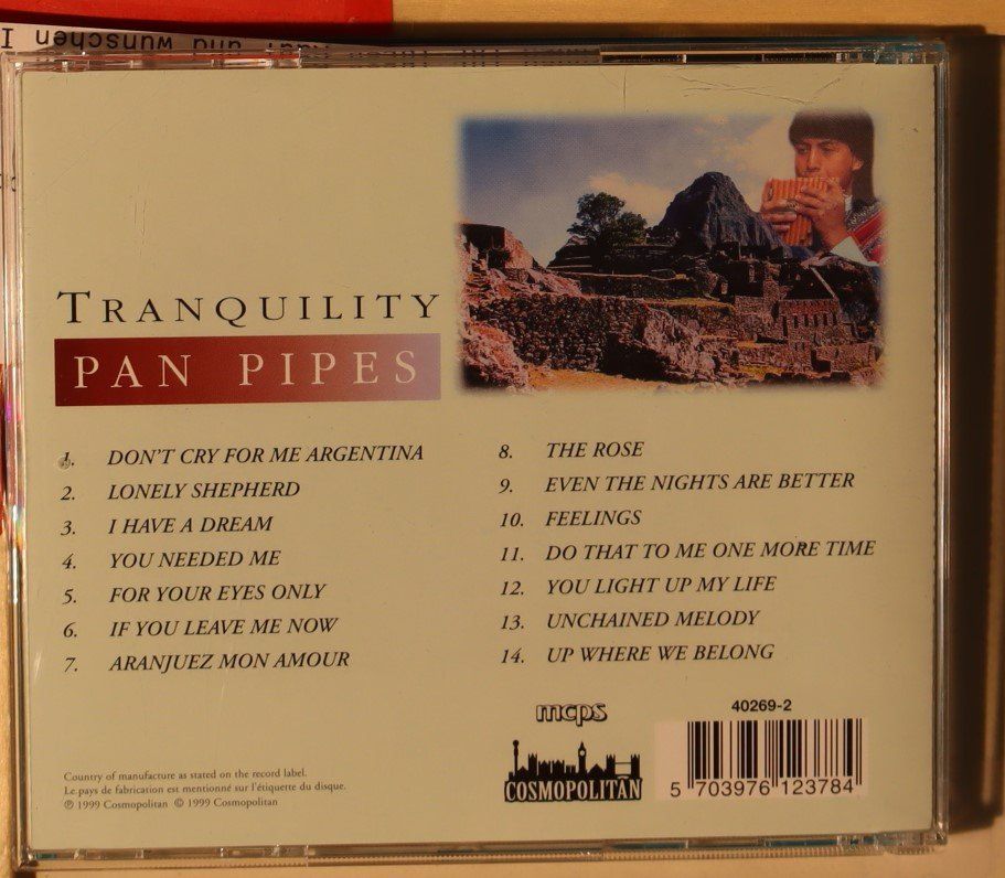CD: Pan Pipes – Tranquility – Usato da Luzern venduto da CONTENTI 2