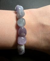 💜💚 Wunderschönes Kunzit & Hiddenit Freiform-Armband F💚💜