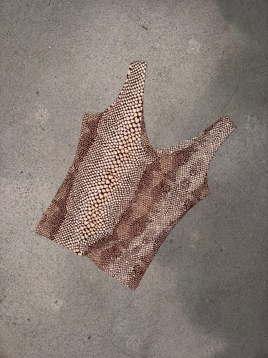 Top: vintage brown snakeskin top – Usato da Oberhofen Thun'see venduto da 61archive 1