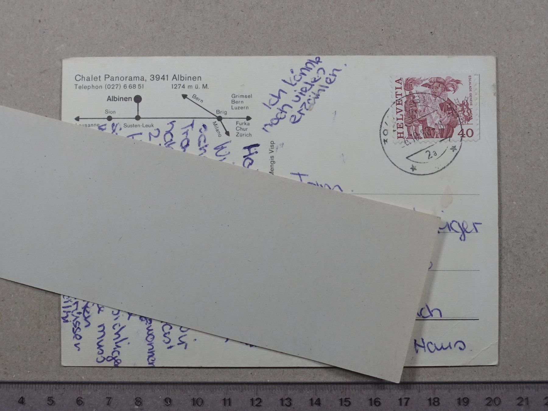 Cartoline postali: Albinen, Chalet Panorama, 1982 – Usato da Lenzburg venduto da fh1 1