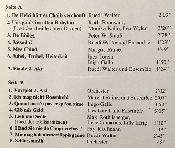 Dischi in vinile: Die kleine Niederdorf-Oper (LP) – Usato da Grüningen venduto da azulgrisvinyl 2