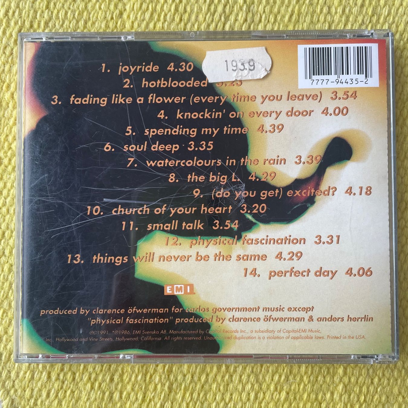 CDs: ROXETTE-JOYRIDE – Gebraucht aus Rorschacherberg von CD-Roli 1