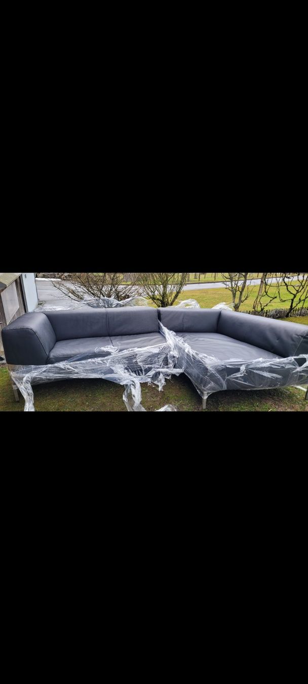 Divani: Echtledersofa / Wohnlandschaft, neuwertig, schwarz – Nuovo (secondo la descrizione) da Niederlenz venduto da DaveDasWahnsinn