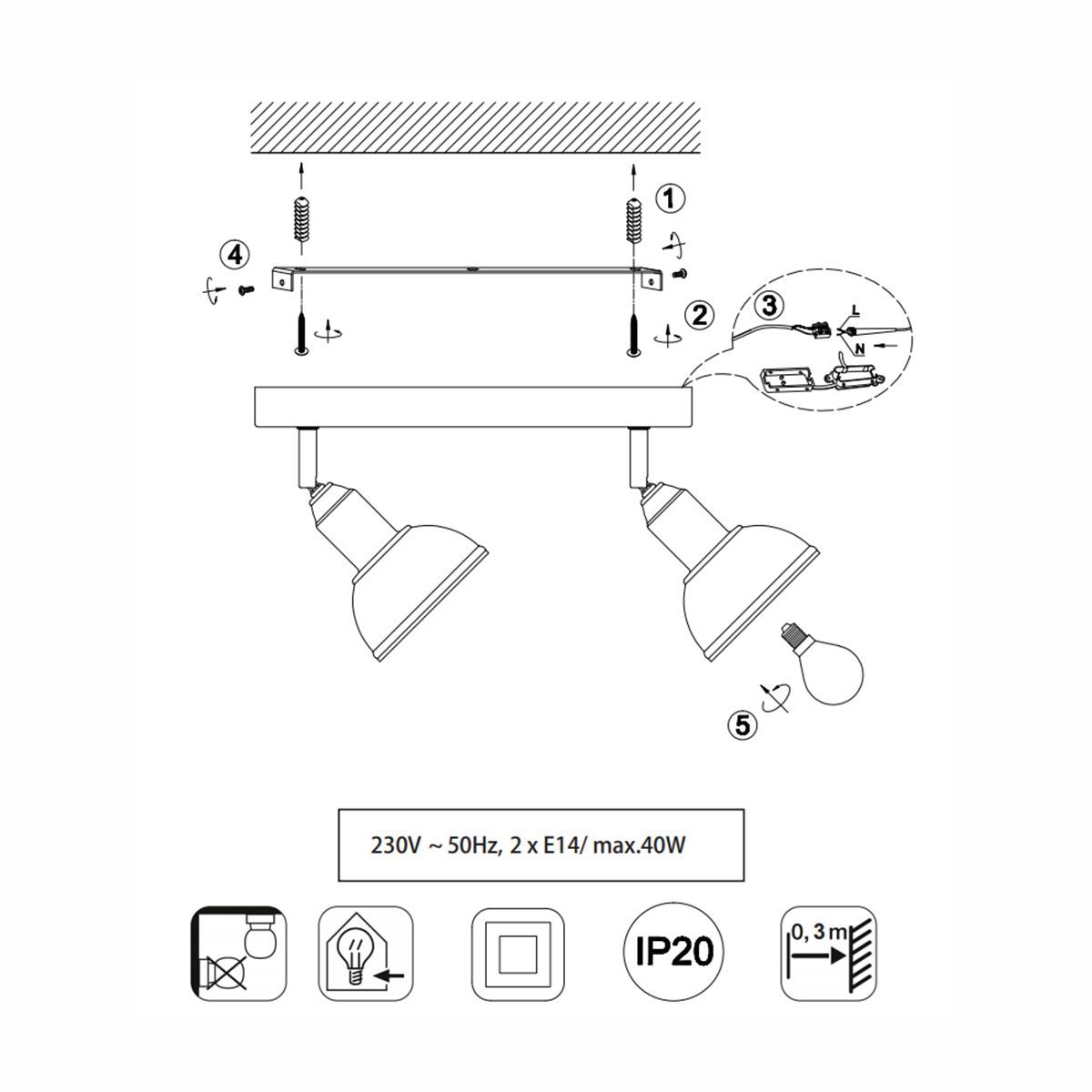 Lampade: Deckenleuchte, Holzoptik, 33 cm x 20 cm – Nuovo (secondo la descrizione) da Kreuzlingen venduto da Smart-Light 3