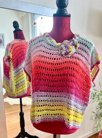 *artbyhand* Atelier-Pulli handgehäkeltes Unikat 1-size Natur