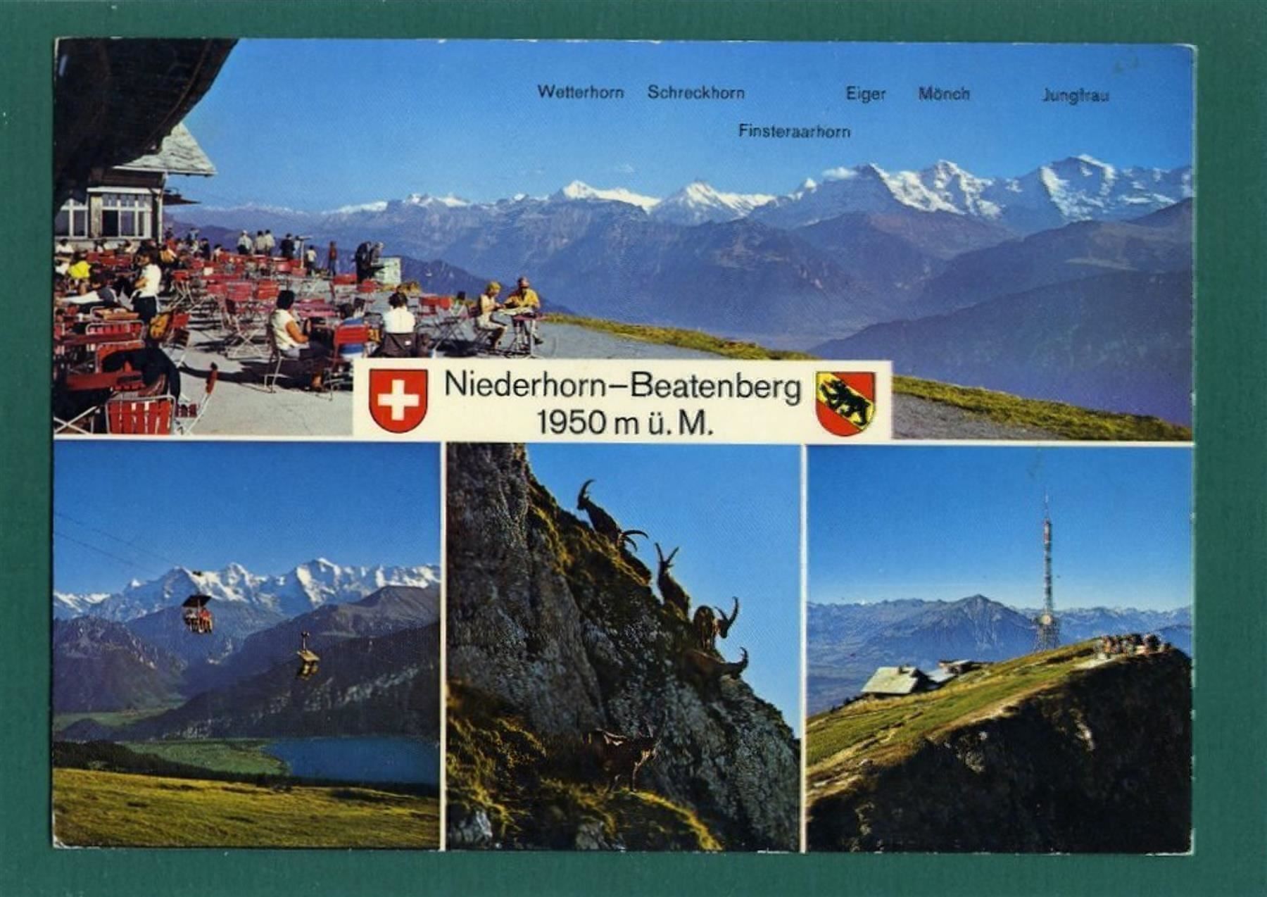 Cartoline postali: Niederhorn, Beatenberg, 4 Ansichten, ungelaufen, Grossformat – Usato da Sargans venduto da Hausi1951