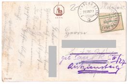 Kaserne Basel Feldpost 1927 "Entlassen Licencié"-Vignette