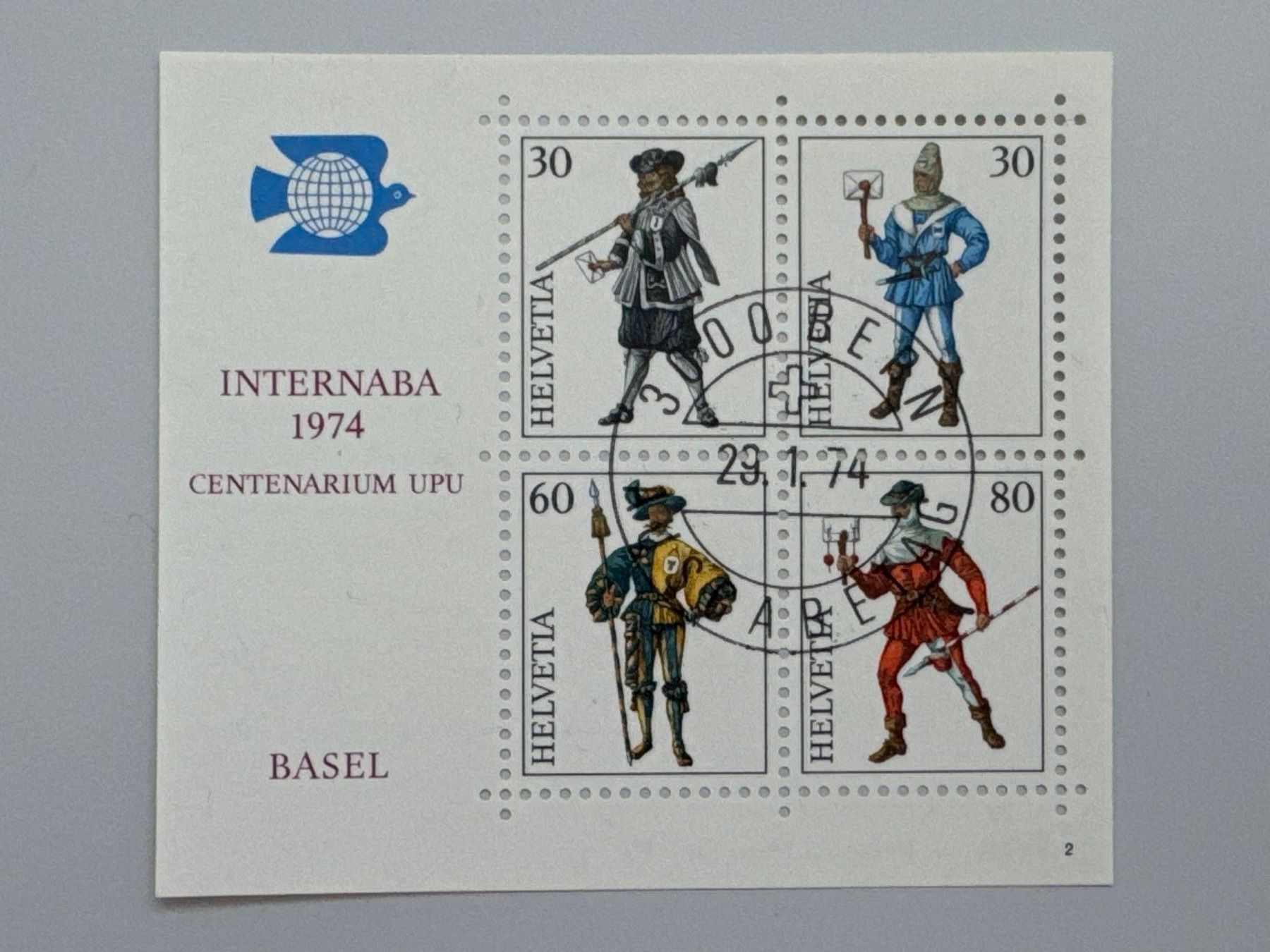 Tutti i francobolli: 1974 INTERNABA BASEL – Usato da Küssnacht am Rigi venduto da POSTOMASTER