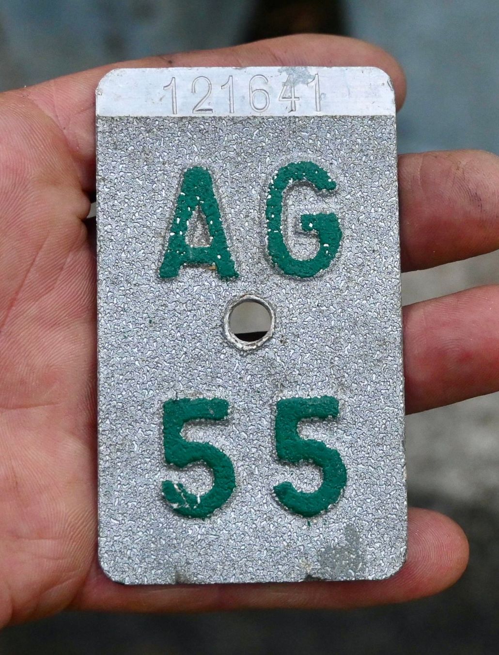 Insegne: Velonummer AG 58 von 1958 - Aargau – Usato da Pfaffhausen venduto da mono_rec