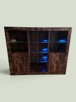 Schönes Highboard mit LED-Glaskantenbeleuchtung VidaXL