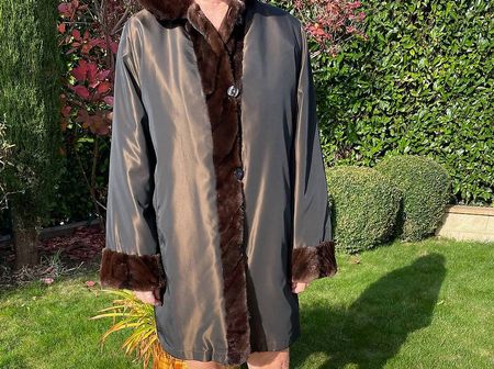 Manteau vison et gabardine réversible