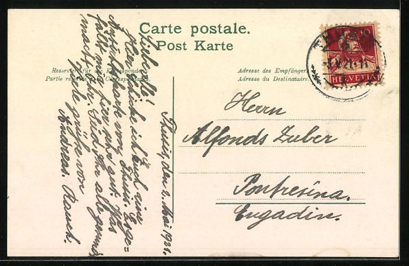 Cartes postales: Thusis, Die Ortschaft mit dem Ringelspit – D'occasion à Berlin par bartko-reher 1