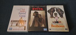 3 VHS Filme!  Forest Gump, Evita, Ein Hund Namens Beethoven