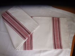 Tischdecke Leinen, bestickt Vintage