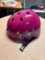 Pinker Mädchen Velohelm mit Blumenmuster, Top Zustand!