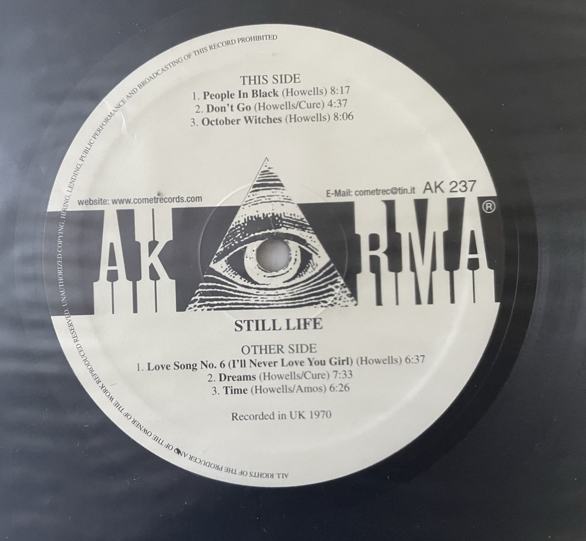 Dischi in vinile: Still Life - same - AKARMA Vinyl LP – Usato da Olten venduto da Bluespapst 3