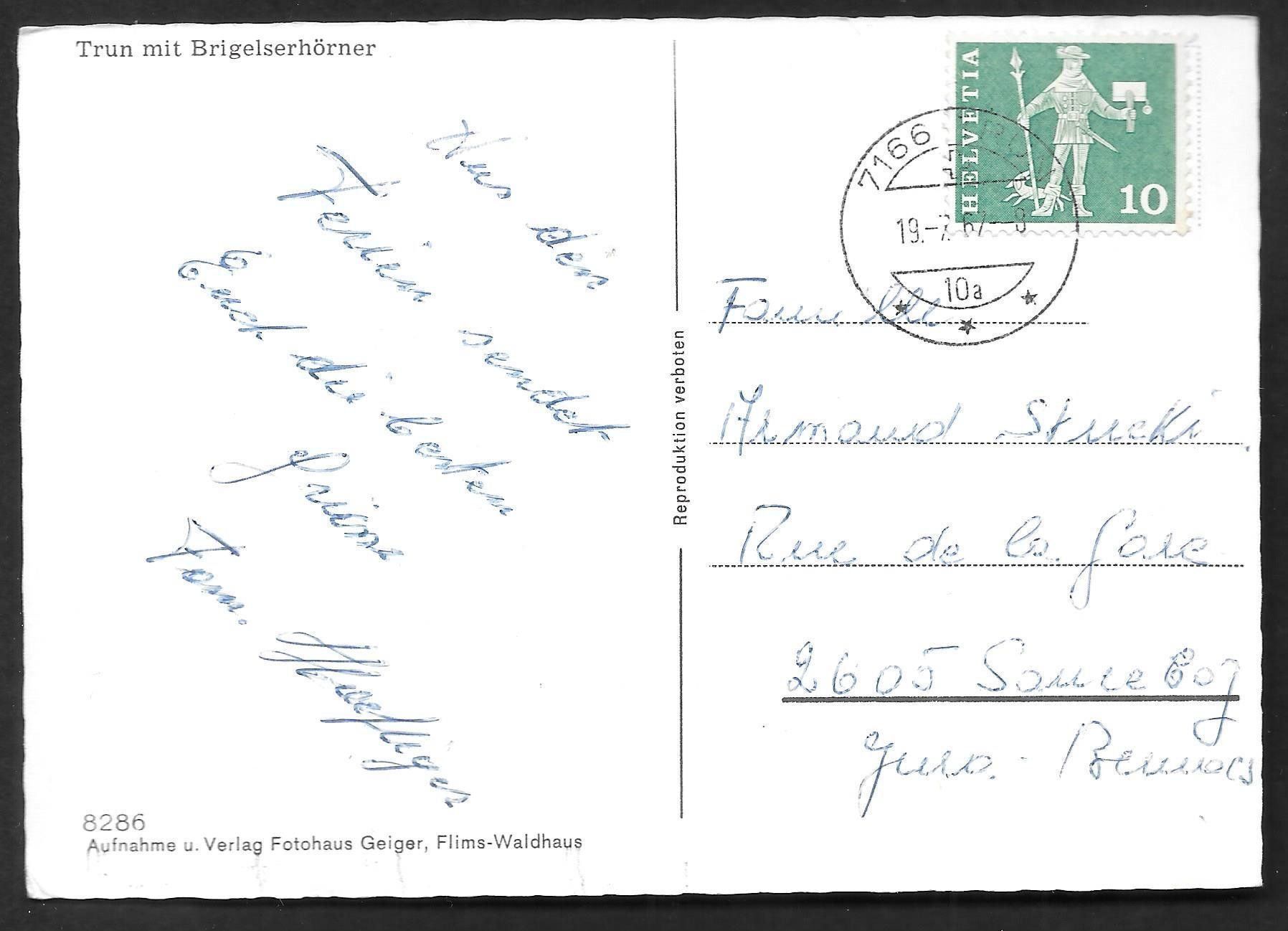 Cartoline postali: Trun (Truns) mit Brigelshörner – Usato da Olten venduto da clotaldi 1