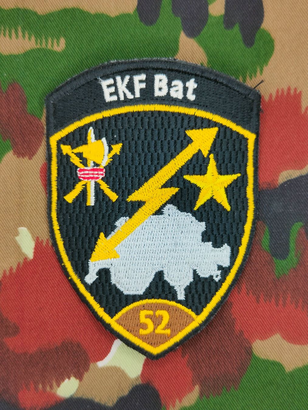 Schweizer Armee Placchette & Badge: Verbandsabzeichen EKF Bat 52 Kp 2, Variante 1 – Usato da Bauma venduto da SwissMilitaria
