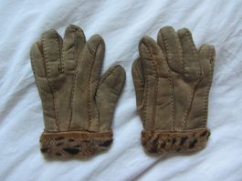 Leder Handschuhe braun - S