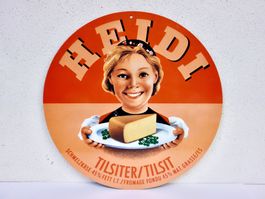 ALTES REKLAME BLECHSCHILD HEIDI KÄSE SCHMELZKÄSE TILSITER
