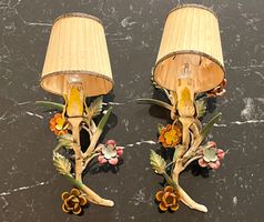 🌸 2 Appliques Murales Florales Vintage Années 50-60