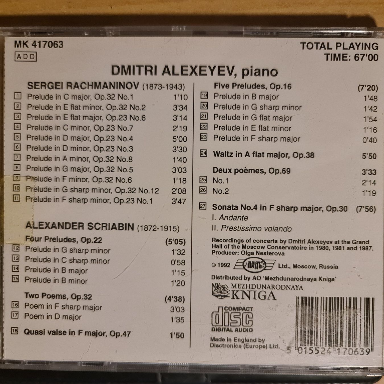 CD: Dmitri Alexeyev CD – Usato da Dintikon venduto da Vexi 1