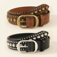 2x genieteter Gürtel Sphera Retro-Stil - Ceinture à rivets