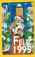 Telefonkarte Spanien Feliz 1995, Weihnachtsmann & 3 Könige