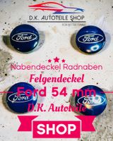 Ford 54 mm Nabendeckel Nabenkappen Felgendeckel Dunkelblau
