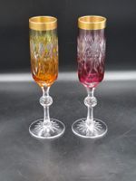 2luxuriösen Vintage Champagnergläser geschliffen Bleikristal