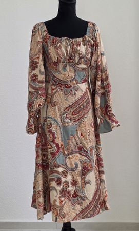 Damen Kleid Paisley Muster langärmlig Grösse S neuwertig