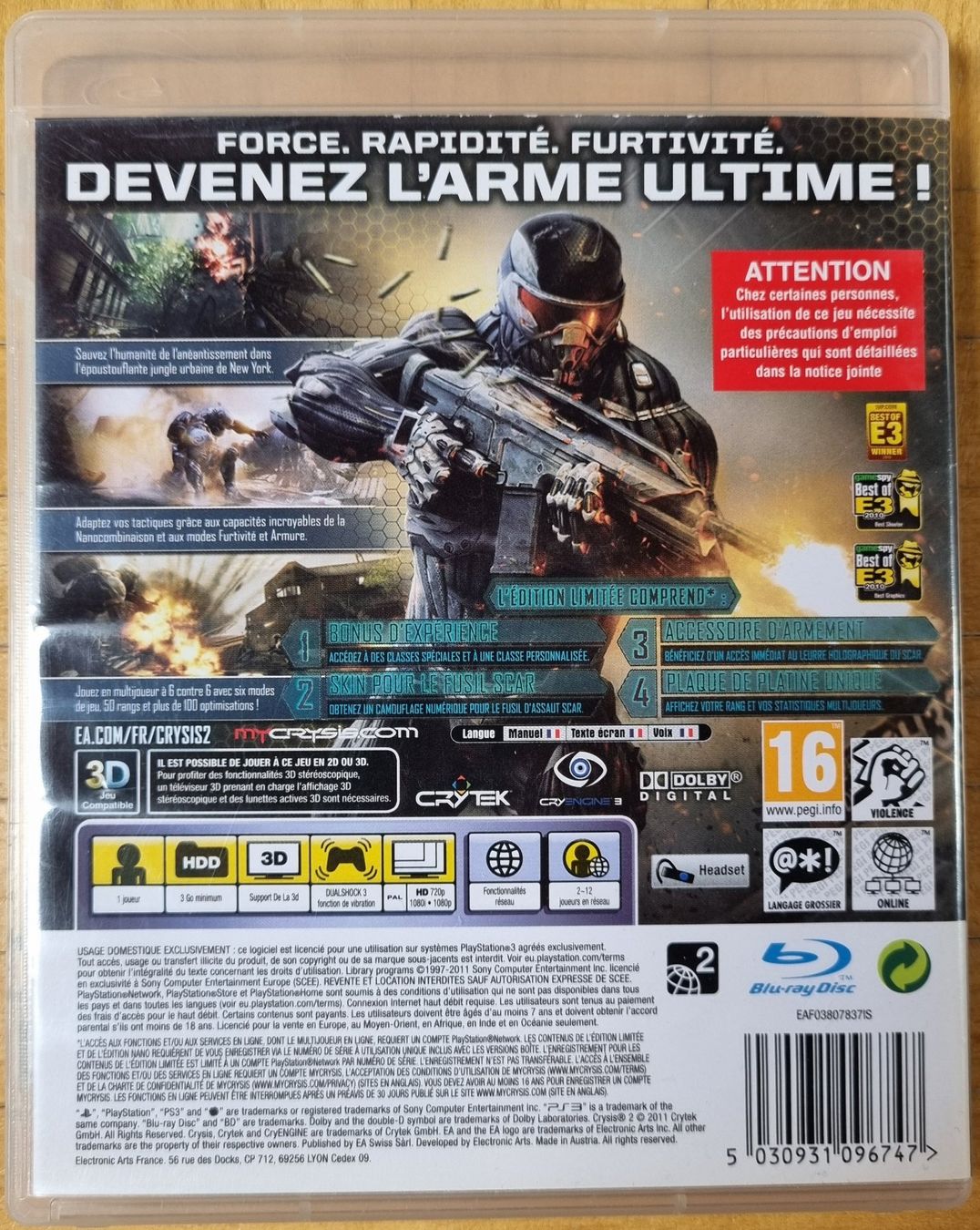 Sony Spiele: PS3 : Crysis 2 - Edition Limitée – Gebraucht aus Froideville von xXSebastienXx 1