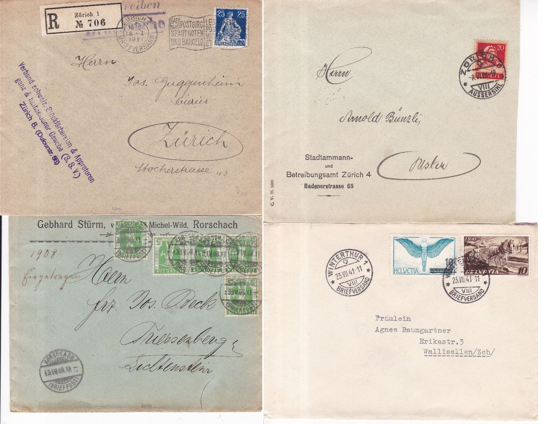 Alle Briefmarken: 35 Stk. Alte CH Briefe, Belege – Gebraucht aus Münchwilen AG von Nesar 4