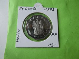 Malta 1972, 50 Cents   PP