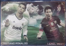 Neu: Fussball UEFA Spiel Ronaldo Messi Blechschild Plakat
