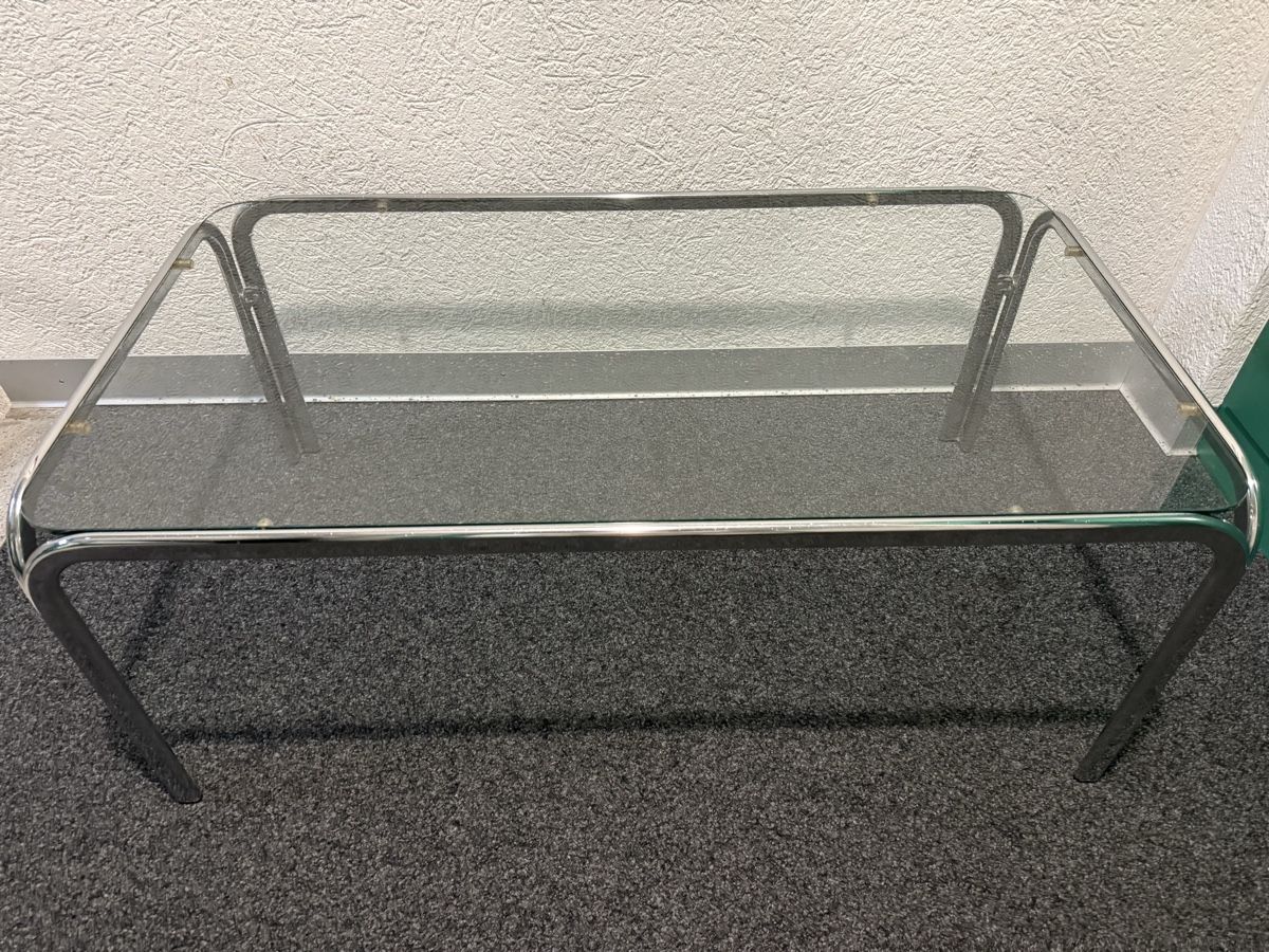 Tische: Couchtisch Space Age Chrom Glas – Gebraucht aus Bern von Delamer 1