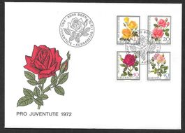 FDC Pro Juventute Serie 1972 J240 - J243 ET Bern 1.12.1972