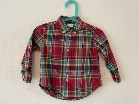 Ralph Lauren Toddler Boy Plaid Shirt Size 18 Months!