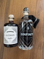 2 Flaschen Gin, Ginfinity und Glühgin