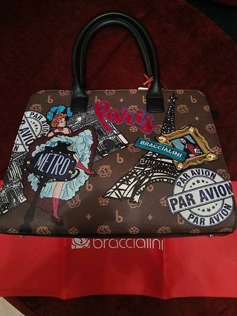  Borsa Tote Paris Braccialini Parigi Super Divertente!