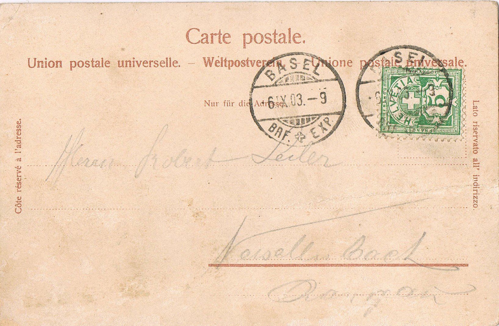 Cartoline postali: Basel Totalansicht, sehr alte AK – Usato da Buchs AG venduto da Baerfisch 1